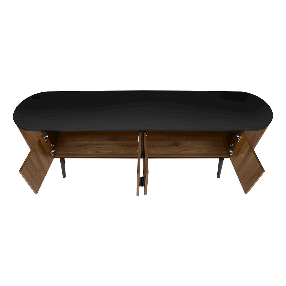 Contemporary Tv Stand in Black,Brown color. Picture 5