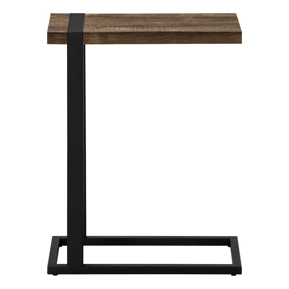 Accent Table, C-shaped, End, Side, Snack, Living Room, Bedroom, Brown Laminate. Picture 2