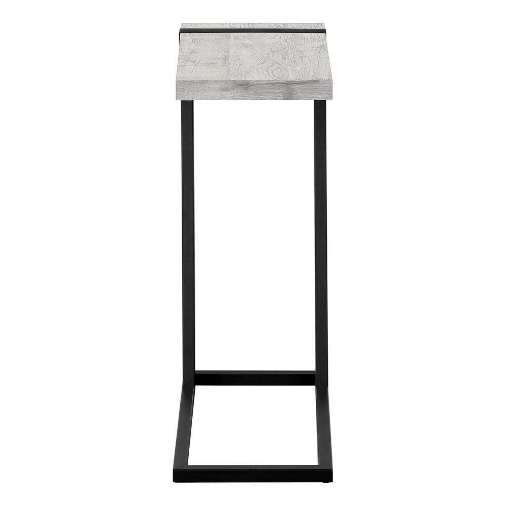 Accent Table, C-shaped, End, Side, Snack, Living Room, Bedroom, Grey Laminate. Picture 3