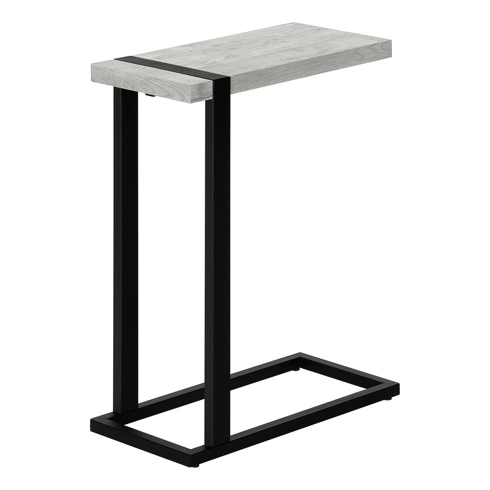 Accent Table, C-shaped, End, Side, Snack, Living Room, Bedroom, Grey Laminate. Picture 4