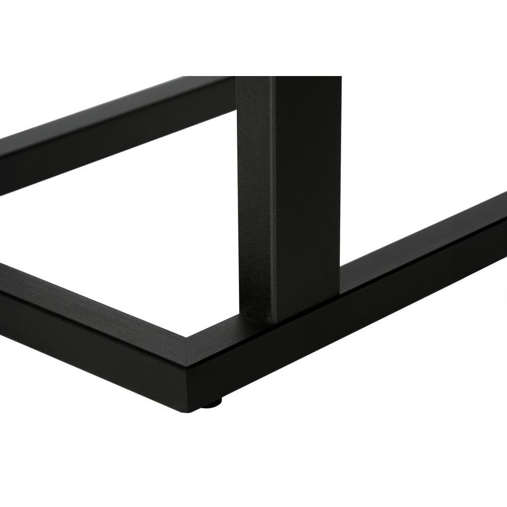 Accent Table, C-shaped, End, Side, Snack, Living Room, Bedroom, Grey Laminate. Picture 7