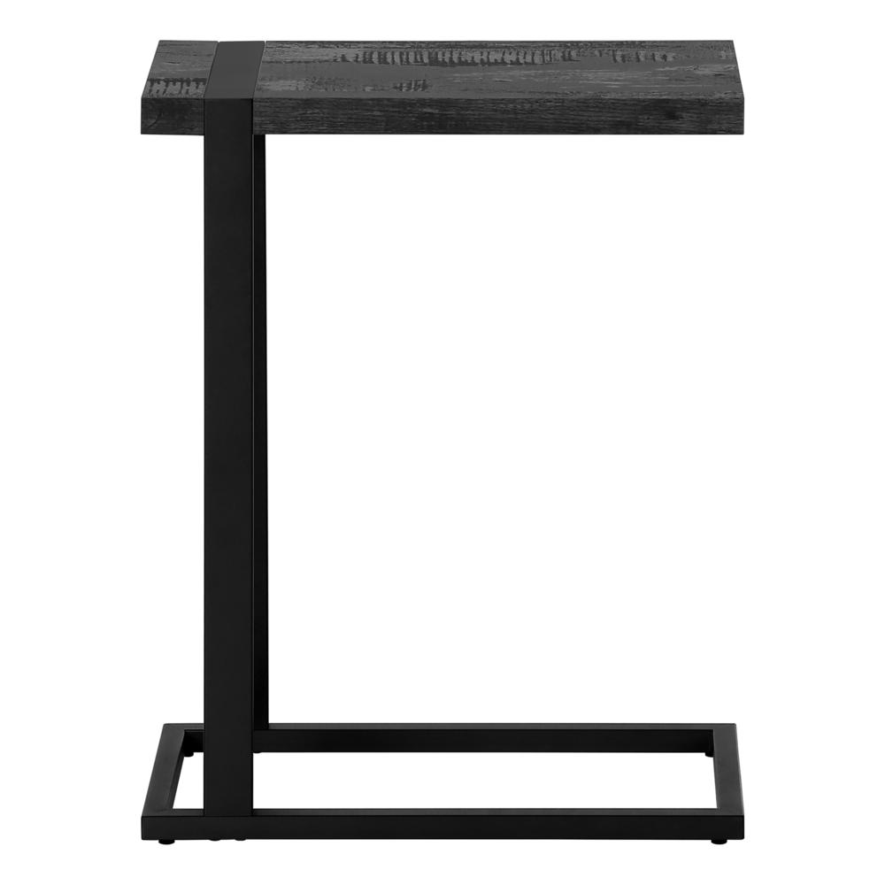 Accent Table, C-shaped, End, Side, Snack, Living Room, Bedroom, Black Laminate. Picture 2