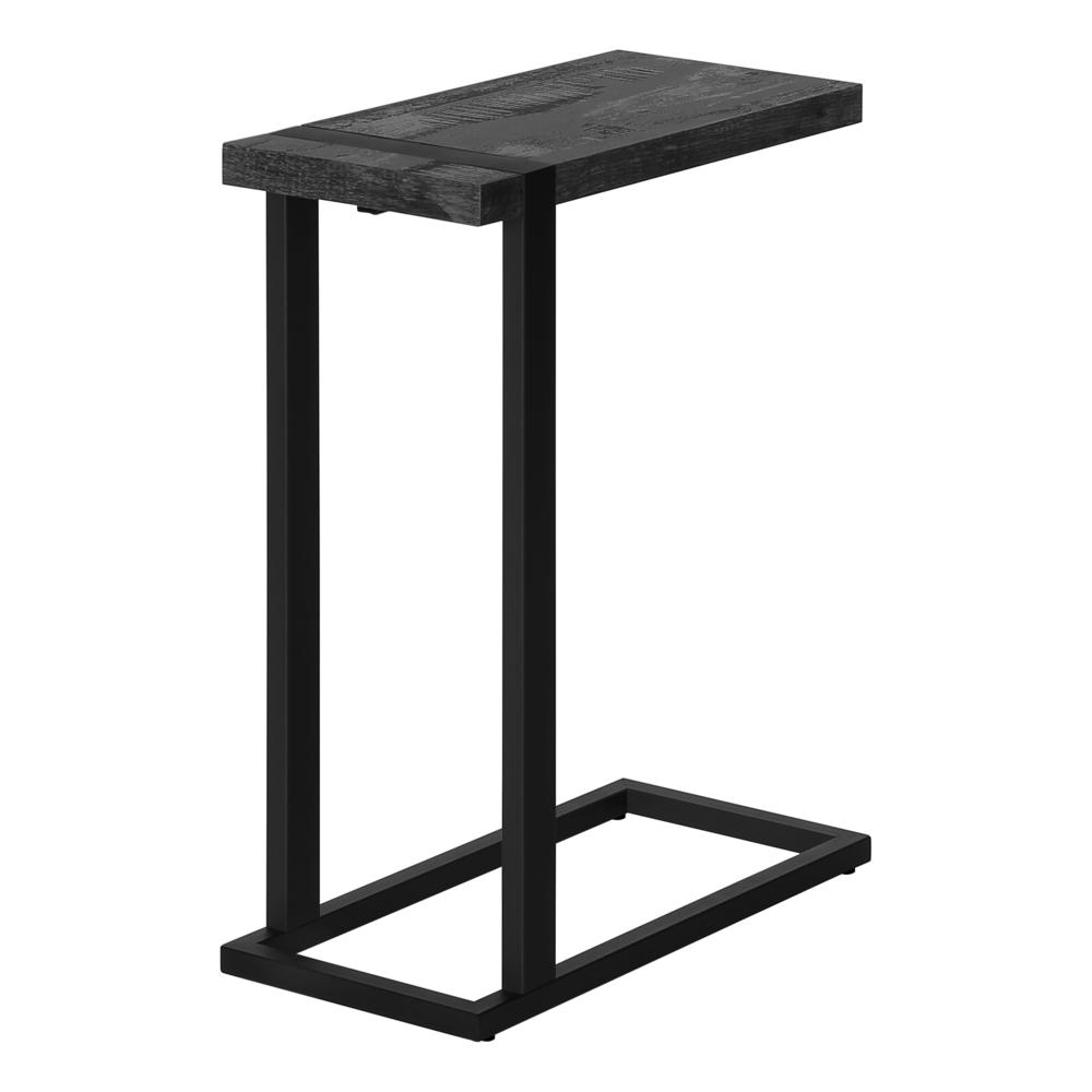 Accent Table, C-shaped, End, Side, Snack, Living Room, Bedroom, Black Laminate. Picture 4