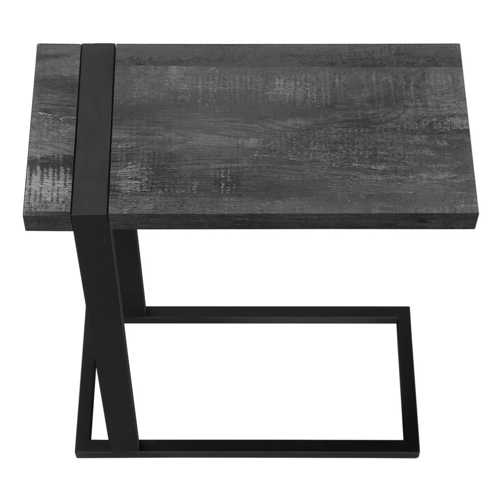 Accent Table, C-shaped, End, Side, Snack, Living Room, Bedroom, Black Laminate. Picture 5