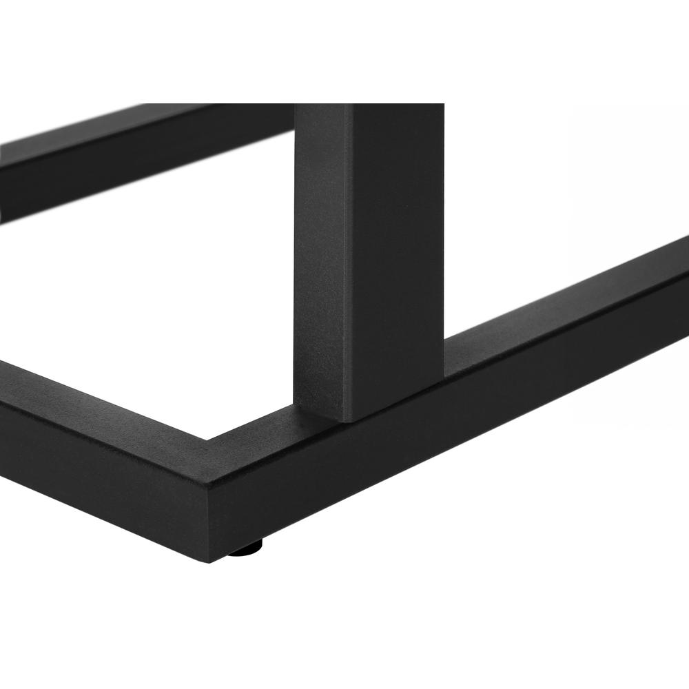 Accent Table, C-shaped, End, Side, Snack, Living Room, Bedroom, Black Laminate. Picture 7