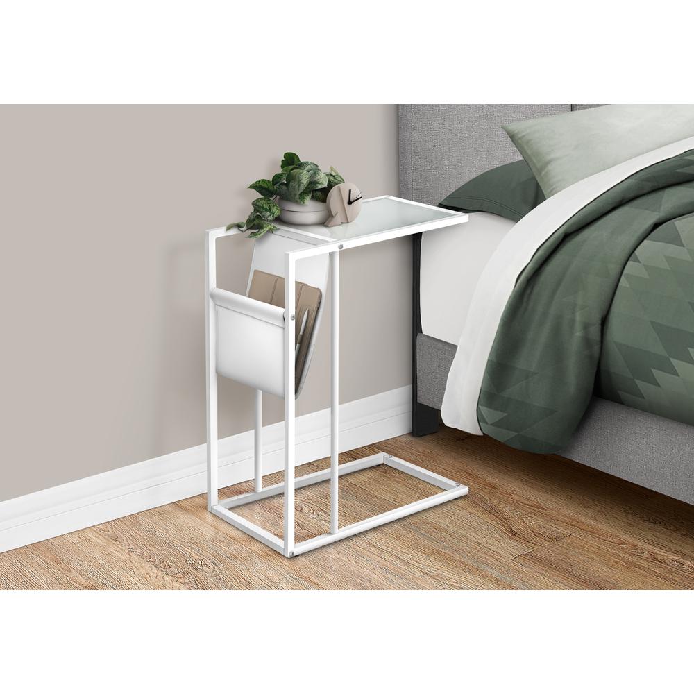 Accent Table, C-shaped, End, Side, Snack, Magazine Storage, Living Room. Picture 3