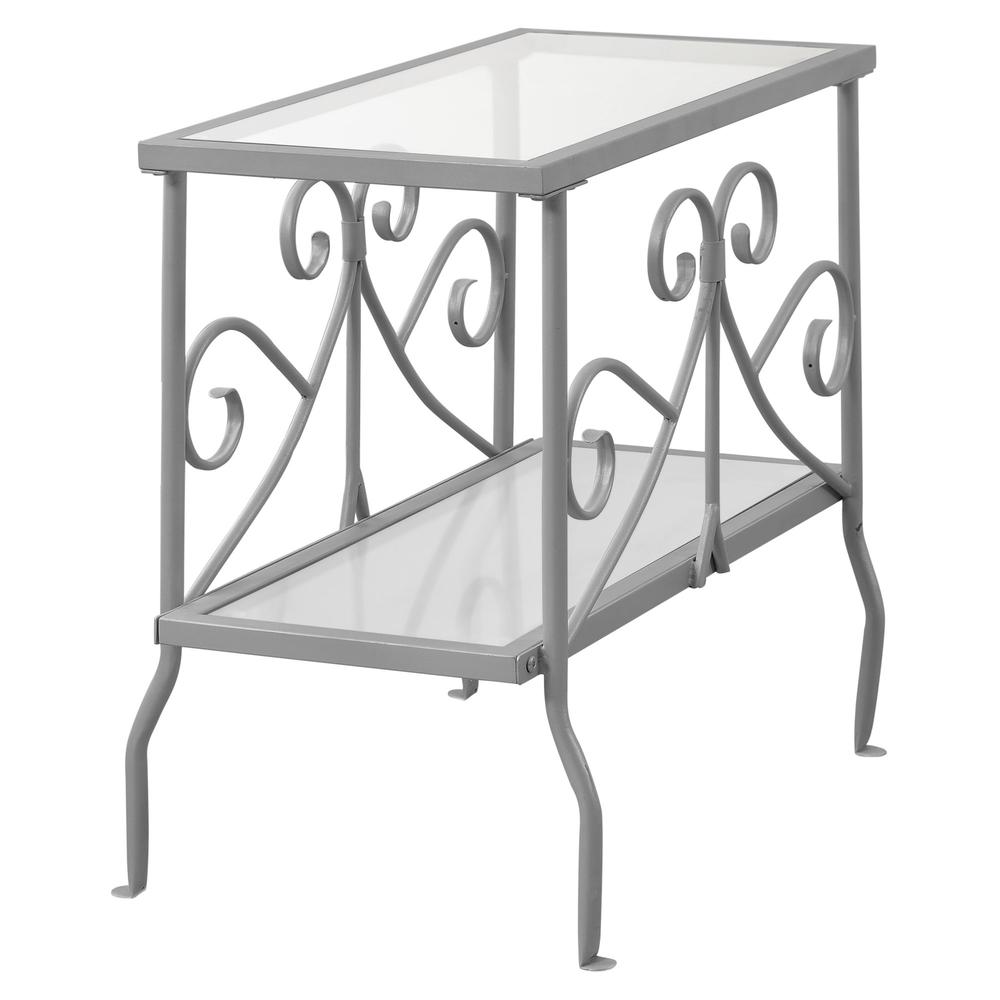 Accent Table, Side, End, Nightstand, Lamp, Living Room, Bedroom, Clear Tempered. Picture 1