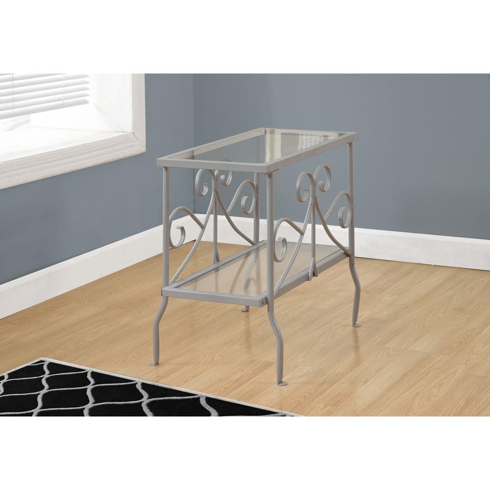 Accent Table, Side, End, Nightstand, Lamp, Living Room, Bedroom, Clear Tempered. Picture 3