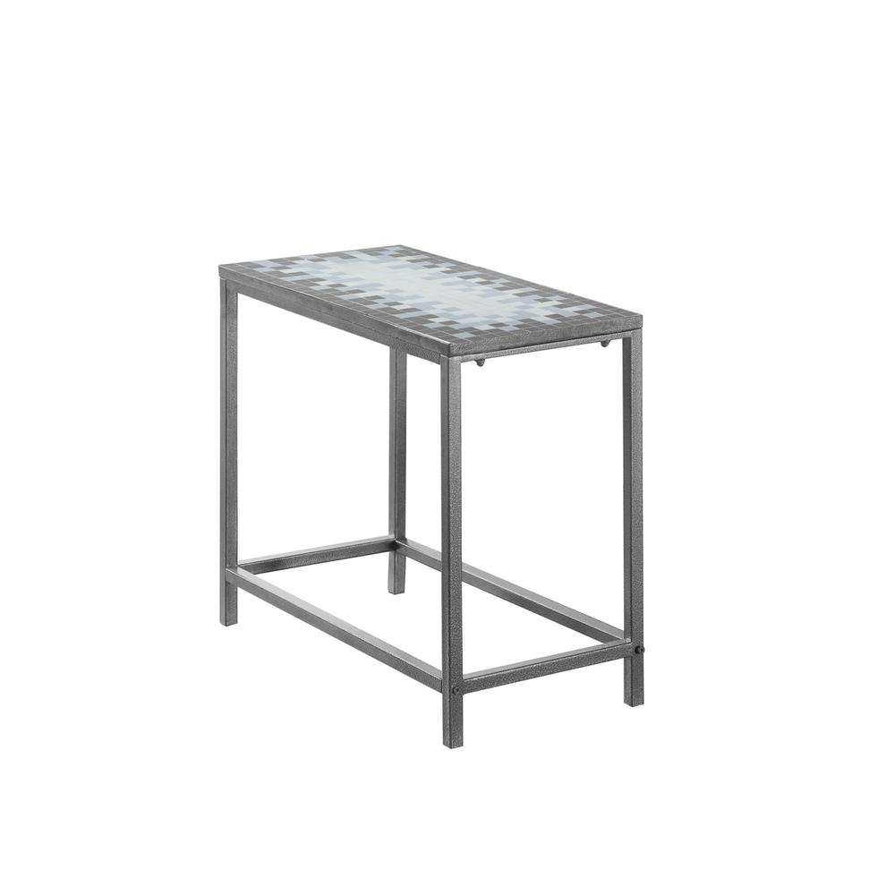 Accent Table, Side, End, Nightstand, Lamp, Living Room, Bedroom, Blue Tile. Picture 1