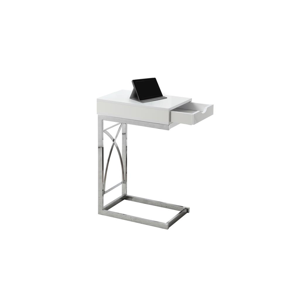 Accent Table, C-shaped, End, Side, Snack, Storage Drawer, Living Room, Bedroom. Picture 1