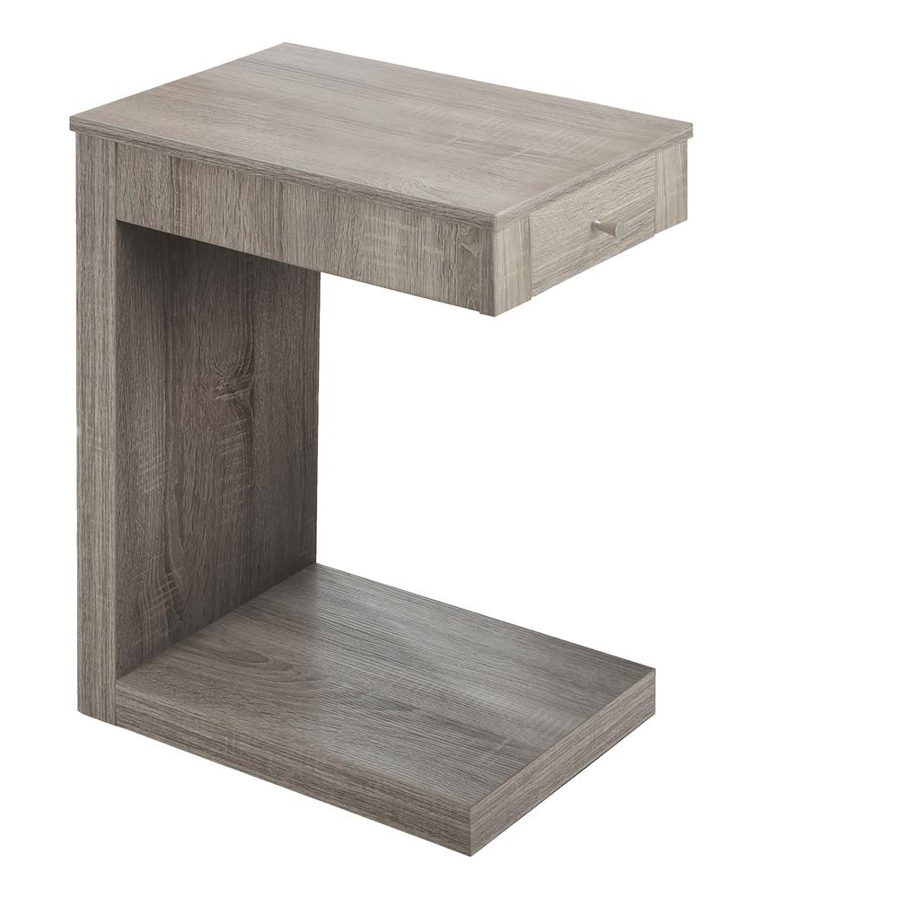 Accent Table, C-shaped, End, Side, Snack, Storage Drawer, Living Room, Bedroom. Picture 1
