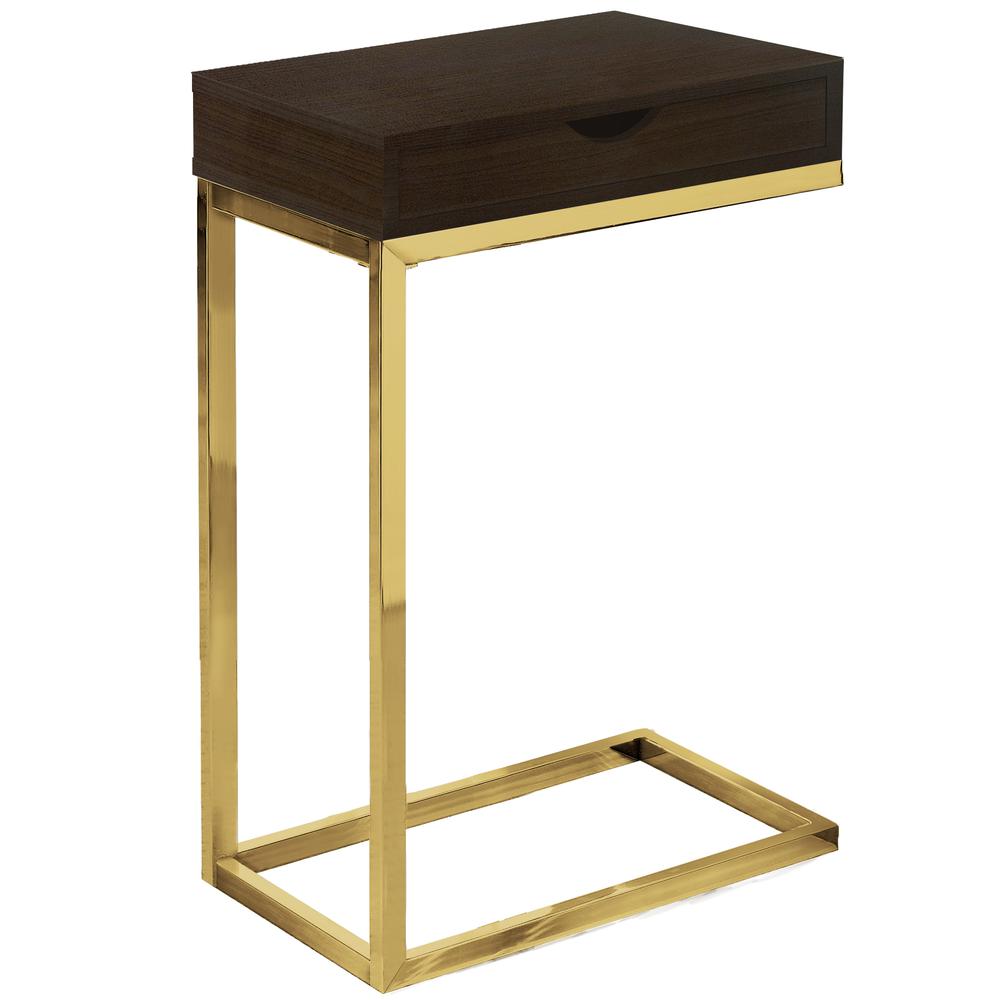 Accent Table, C-shaped, End, Side, Snack, Storage Drawer, Living Room. Picture 1
