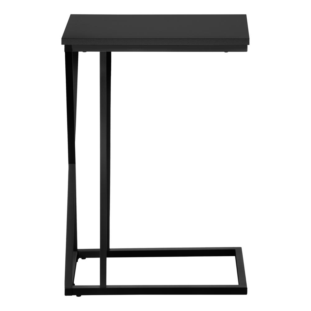 Accent Table, C-shaped, End, Side, Snack, Living Room, Bedroom, Black Laminate. Picture 2