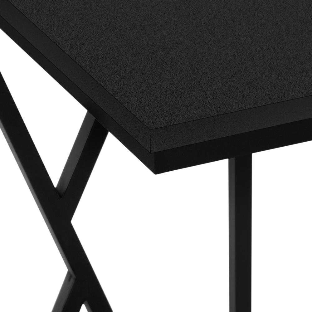 Accent Table, C-shaped, End, Side, Snack, Living Room, Bedroom, Black Laminate. Picture 6