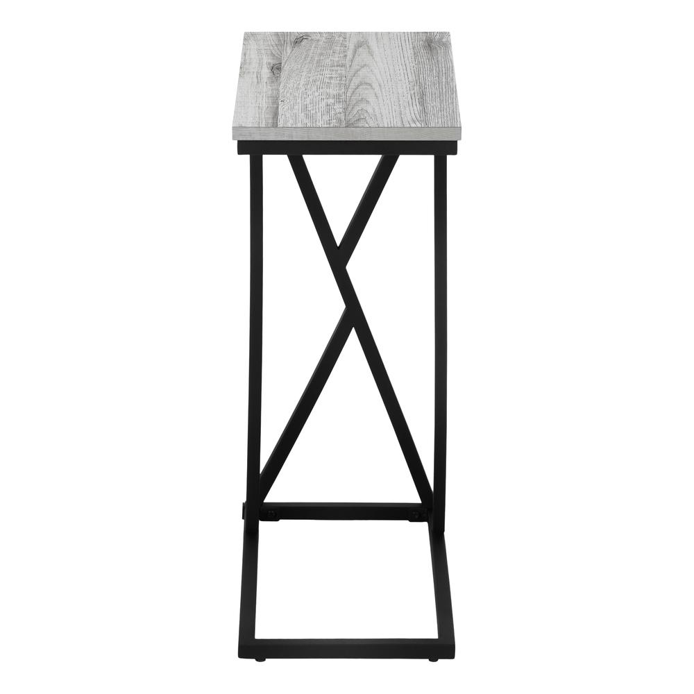 Accent Table, C-shaped, End, Side, Snack, Living Room, Bedroom, Grey Laminate. Picture 3