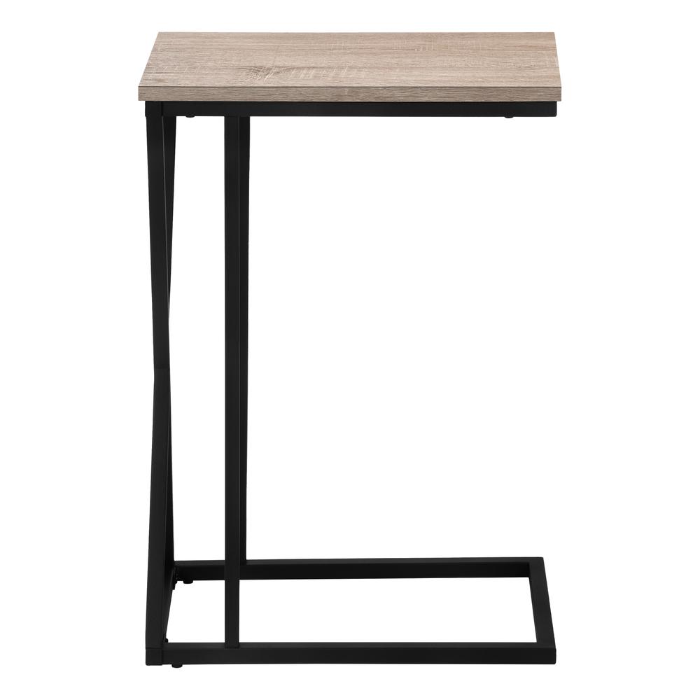 Accent Table, C-shaped, End, Side, Snack, Living Room, Bedroom, Brown Laminate. Picture 2