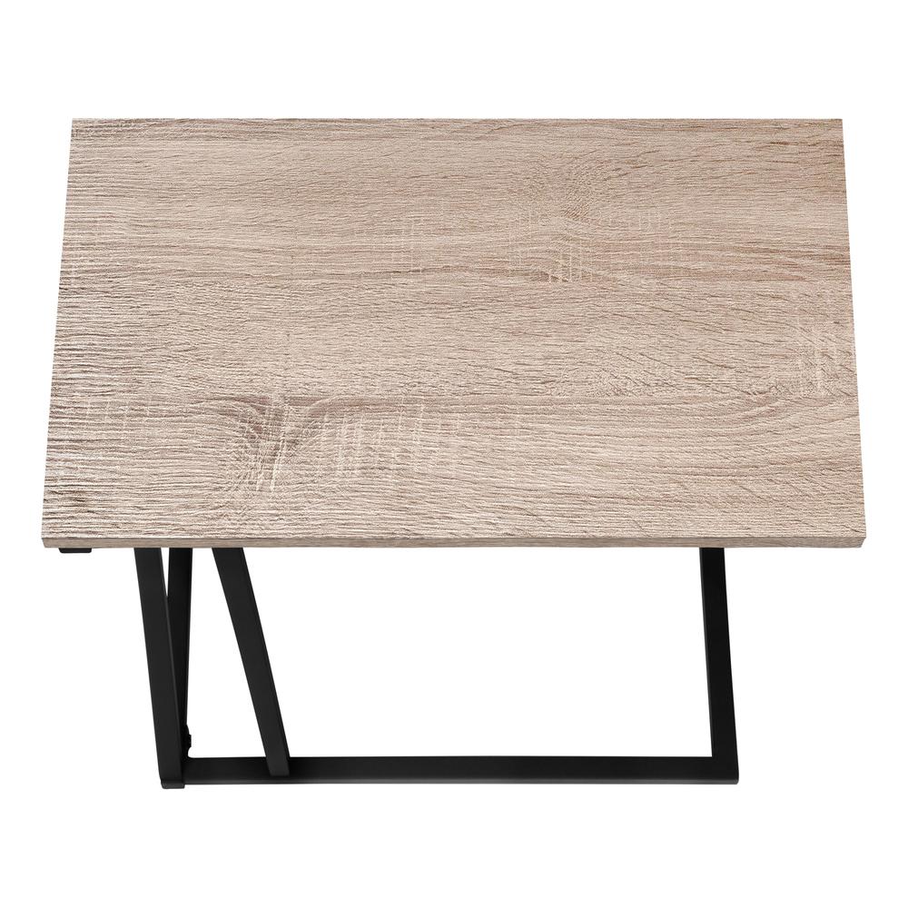 Accent Table, C-shaped, End, Side, Snack, Living Room, Bedroom, Brown Laminate. Picture 5