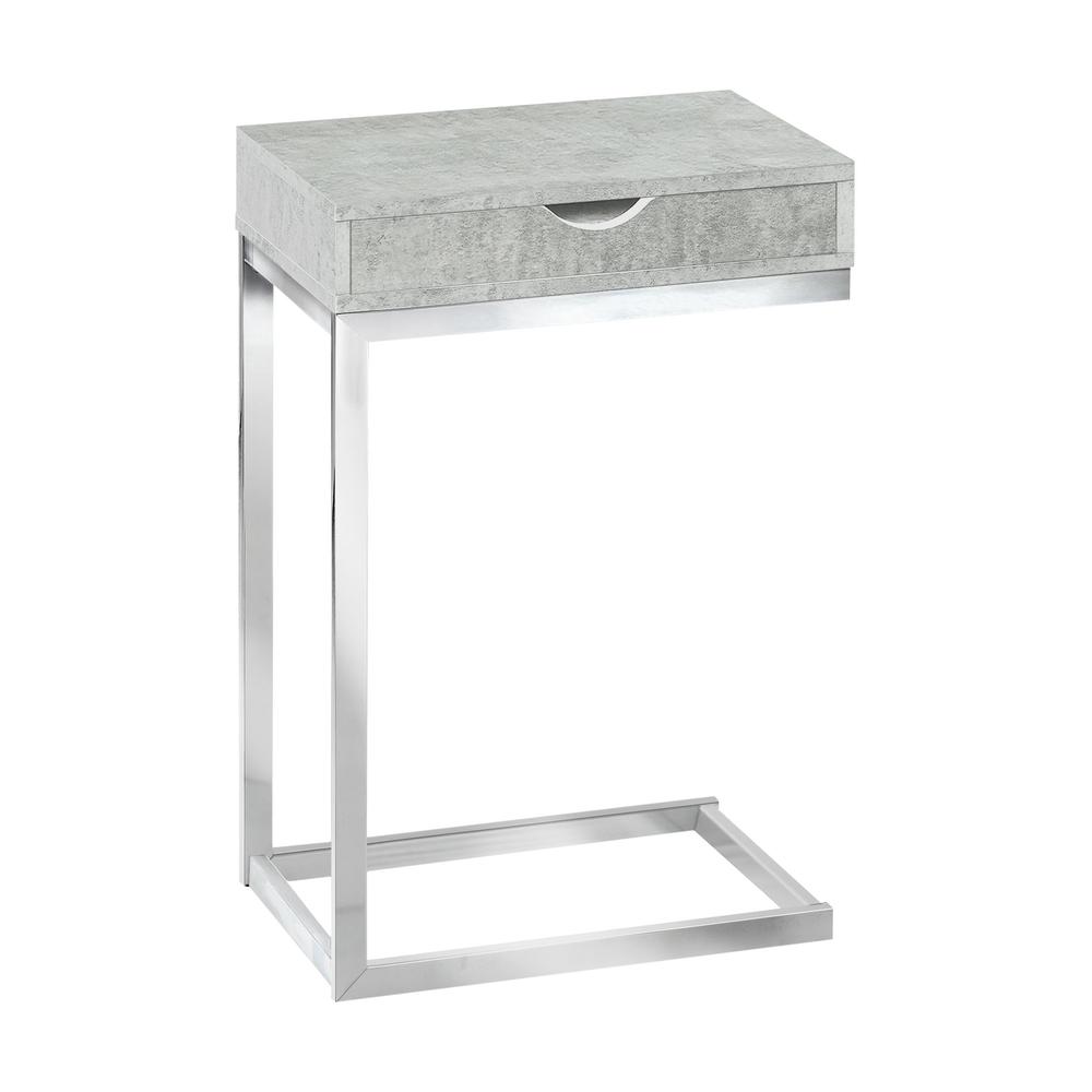 Accent Table, C-shaped, End, Side, Snack, Storage Drawer, Living Room, Bedroom. Picture 1