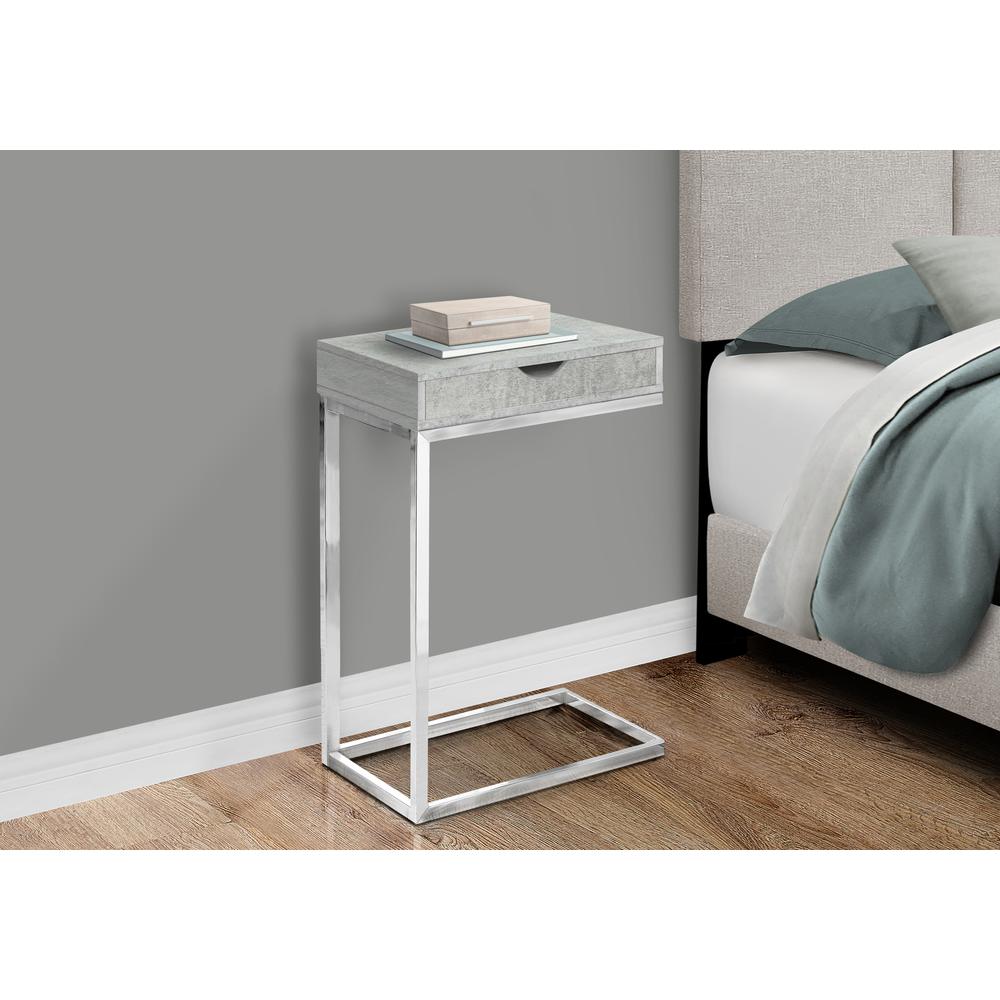 Accent Table, C-shaped, End, Side, Snack, Storage Drawer, Living Room, Bedroom. Picture 3