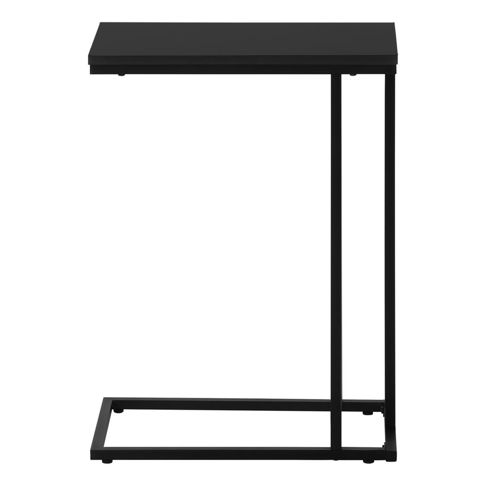 Accent Table, C-shaped, End, Side, Snack, Living Room, Bedroom, Black Laminate. Picture 2