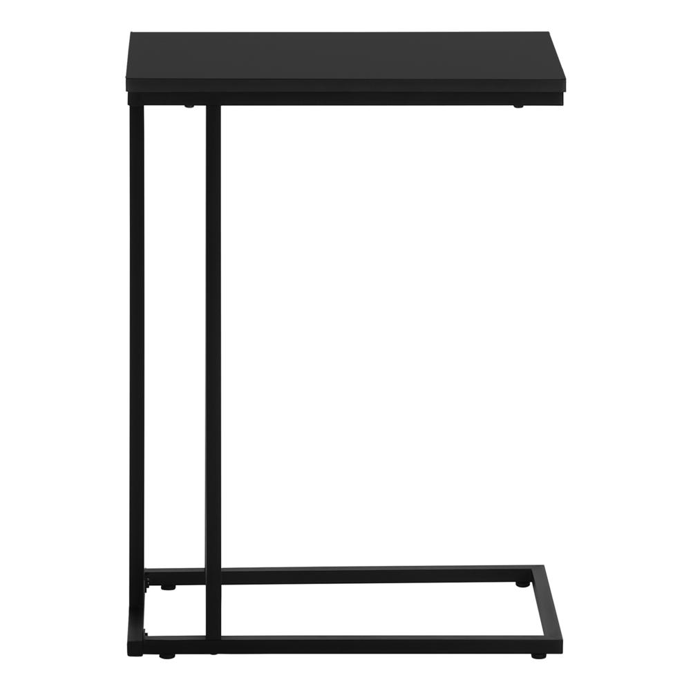 Accent Table, C-shaped, End, Side, Snack, Living Room, Bedroom, Black Laminate. Picture 4