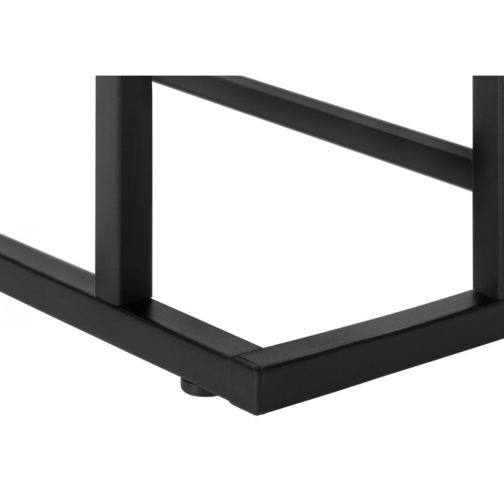 Accent Table, C-shaped, End, Side, Snack, Living Room, Bedroom, Black Laminate. Picture 7