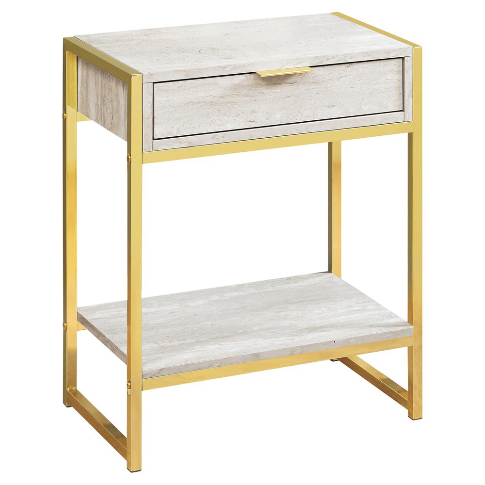 Accent Table, Side, End, Nightstand, Lamp, Storage Drawer, Living Room, Bedroom. Picture 1
