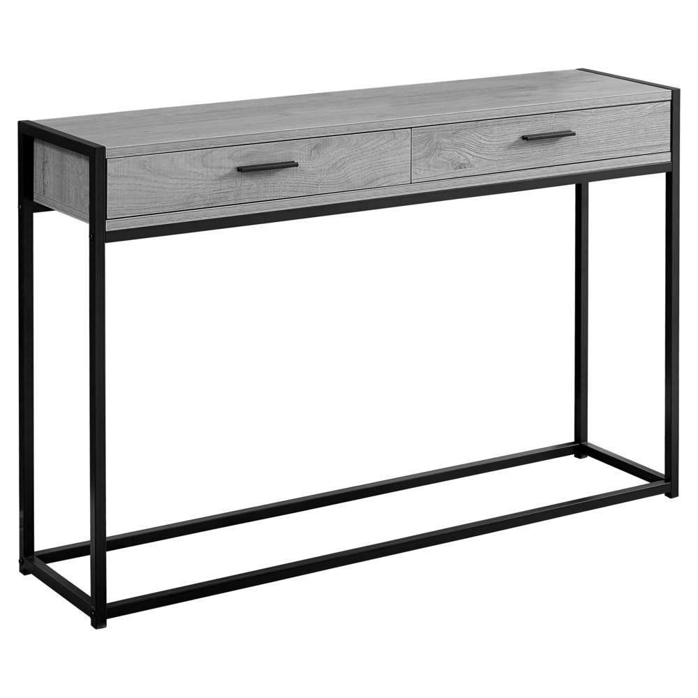 Accent Table - 48"L / Grey / Black Metal Hall Console. Picture 1
