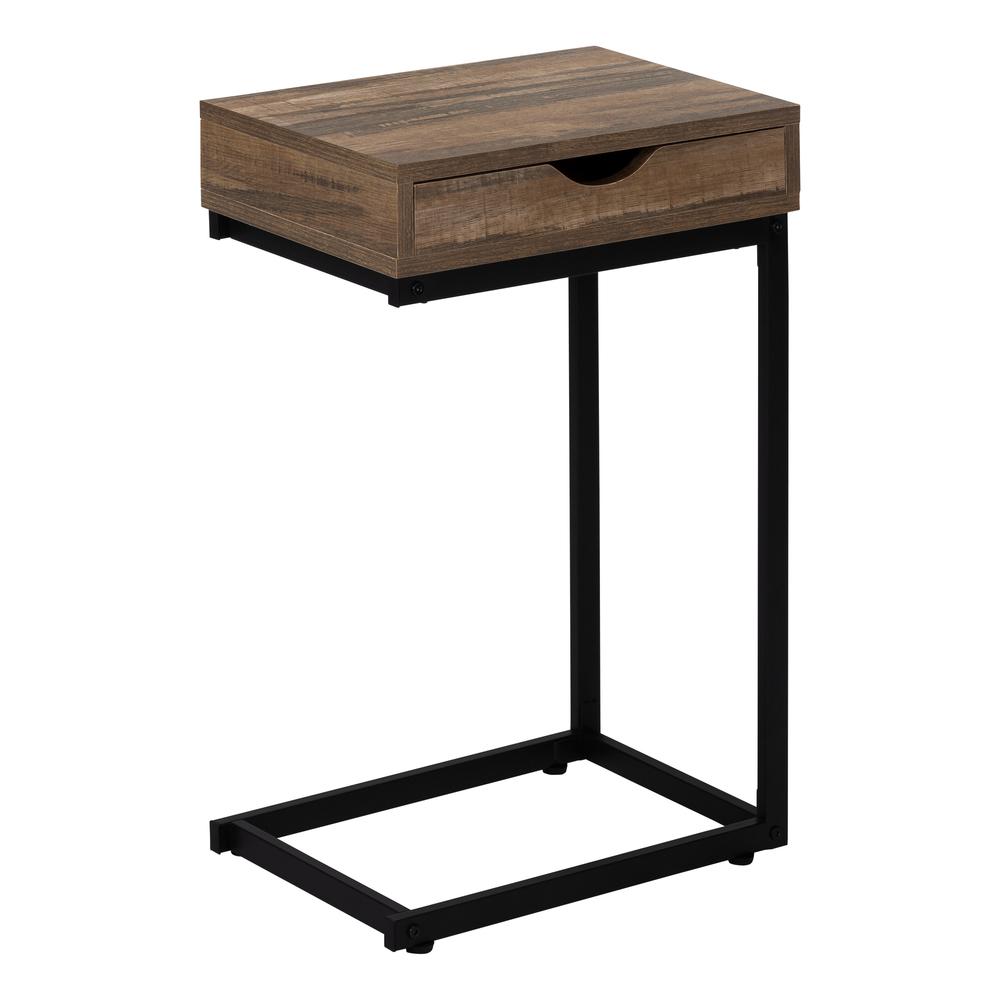 Accent Table, C-shaped, End, Side, Snack, Storage Drawer, Living Room. Picture 4