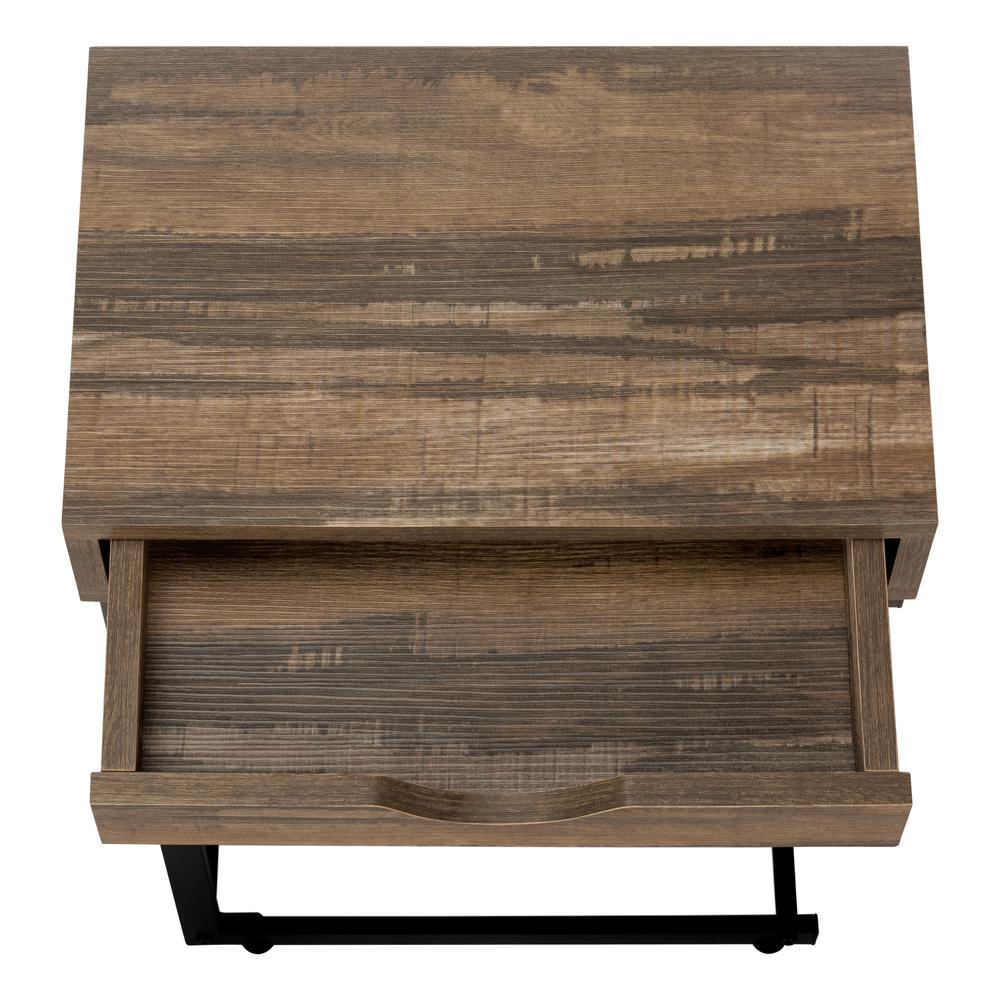 Accent Table, C-shaped, End, Side, Snack, Storage Drawer, Living Room. Picture 5