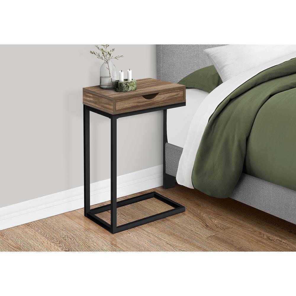 Accent Table, C-shaped, End, Side, Snack, Storage Drawer, Living Room. Picture 10