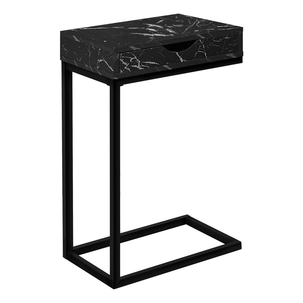 Accent Table, C-shaped, End, Side, Snack, Storage Drawer, Living Room. Picture 1