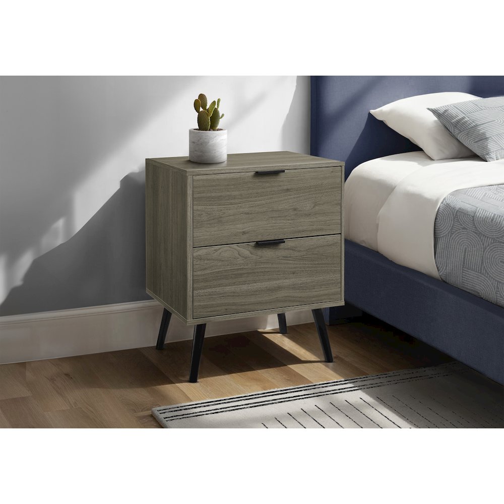 Accent Table, Storage Drawer, Grey Laminate, Modern, Contemporary. Picture 3