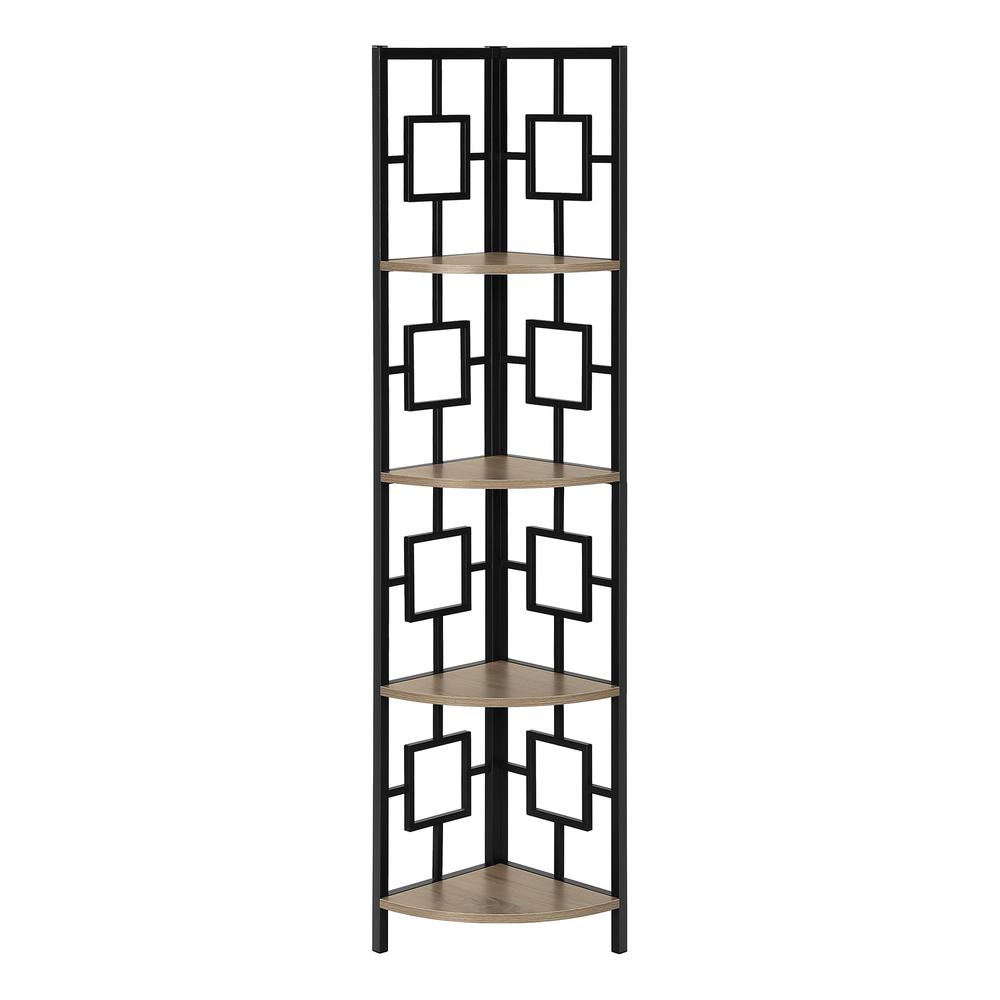 Bookshelf, Bookcase, Etagere, Corner, 4 Tier, 62H, Office, Bedroom. Picture 1