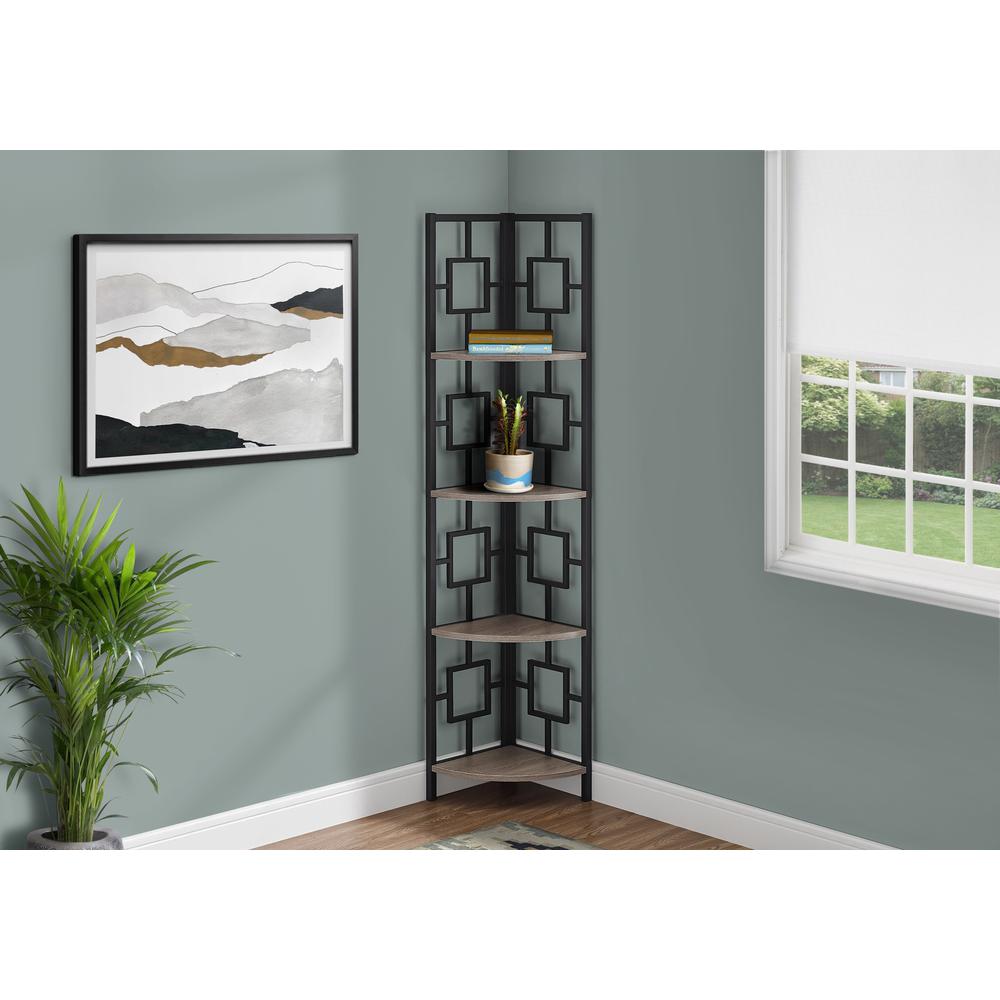 Bookshelf, Bookcase, Etagere, Corner, 4 Tier, 62H, Office, Bedroom. Picture 9