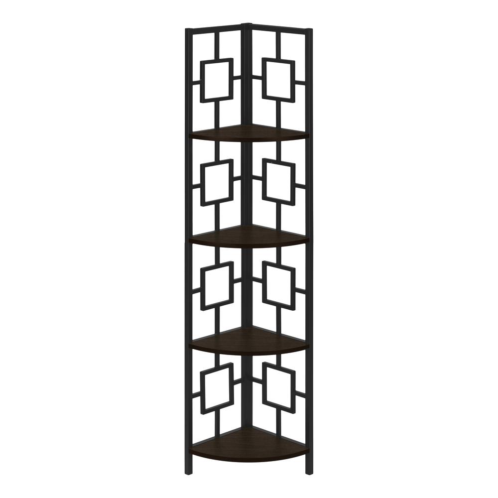 Bookshelf, Bookcase, Etagere, Corner, 4 Tier, 62H, Office, Bedroom. Picture 1