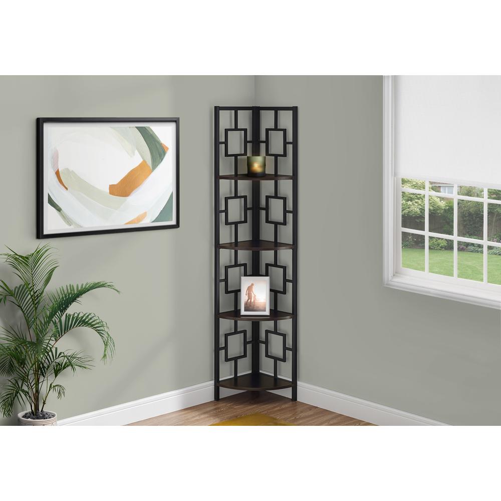 Bookshelf, Bookcase, Etagere, Corner, 4 Tier, 62H, Office, Bedroom. Picture 9