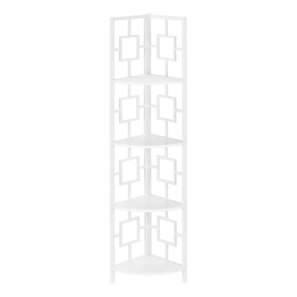 Bookshelf, Bookcase, Etagere, Corner, 4 Tier, 62H, Office, Bedroom. Picture 1