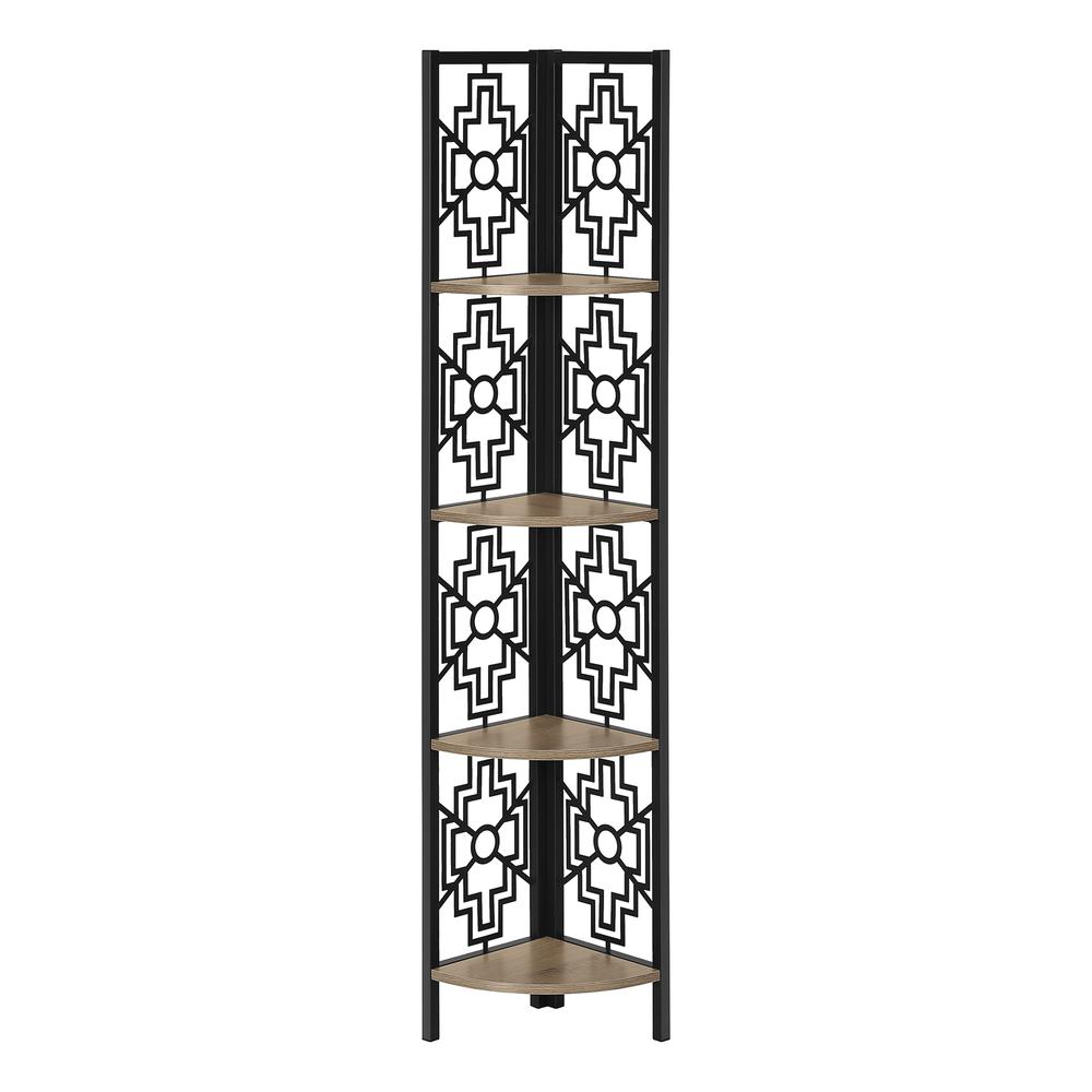 Bookshelf, Bookcase, Etagere, Corner, 4 Tier, 62H, Office, Bedroom. Picture 1