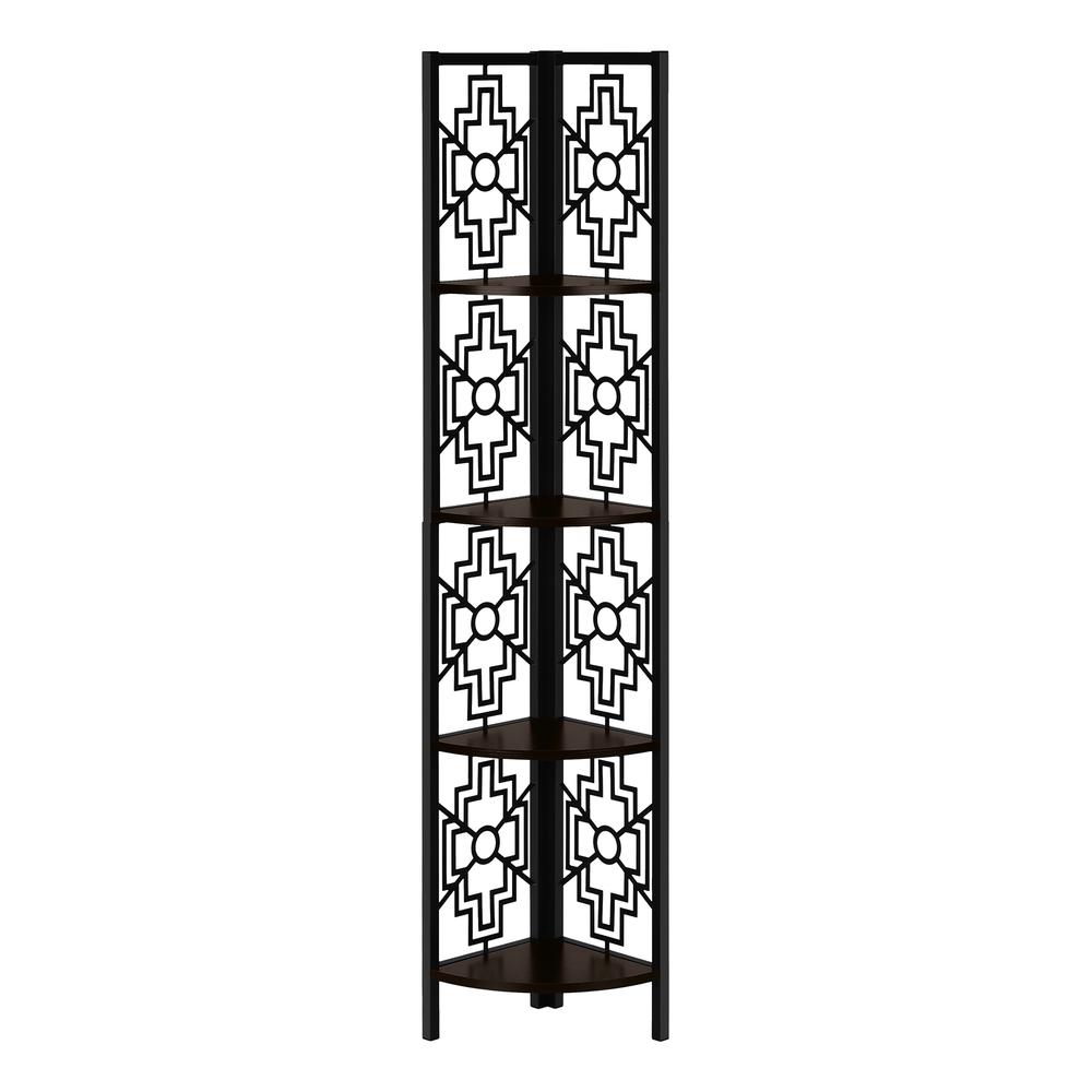 Bookshelf, Bookcase, Etagere, Corner, 4 Tier, 62H, Office, Bedroom. Picture 1