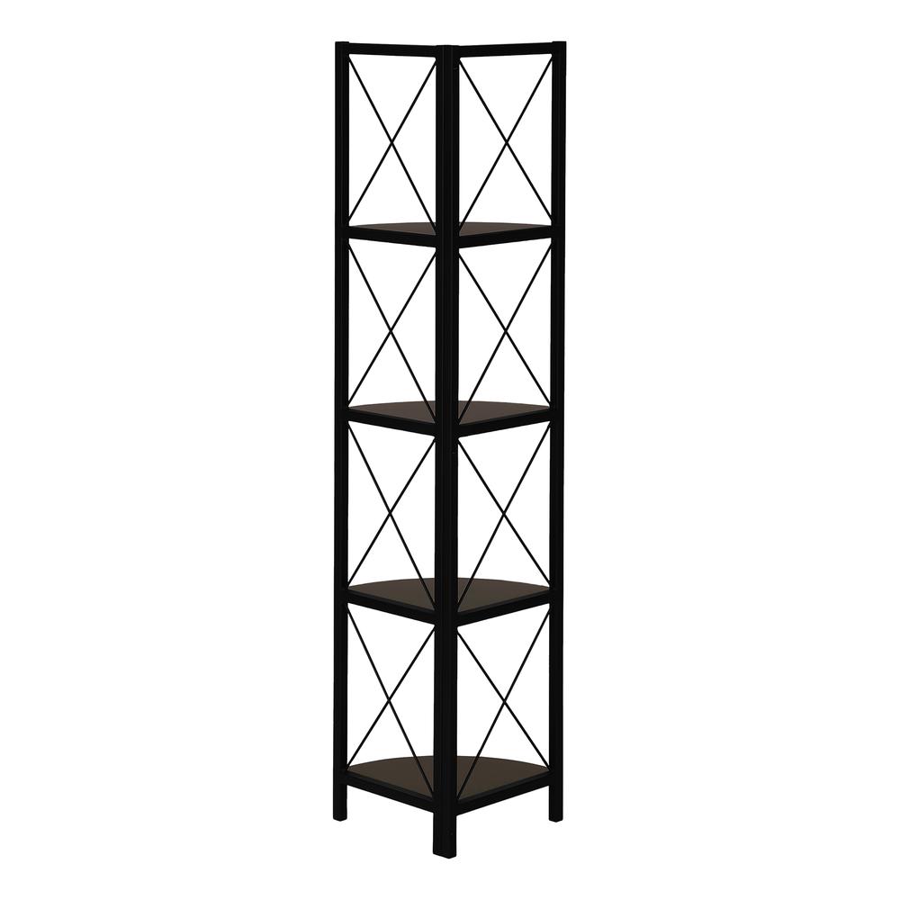 Bookshelf, Bookcase, Etagere, Corner, 4 Tier, 60H, Office, Bedroom. Picture 3