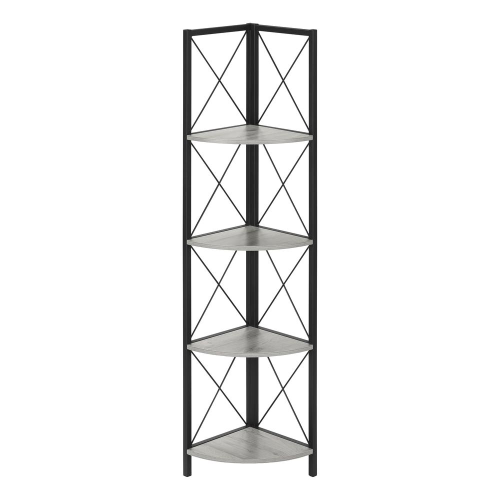 Bookshelf, Bookcase, Etagere, Corner, 4 Tier, 60H, Office, Bedroom. Picture 1