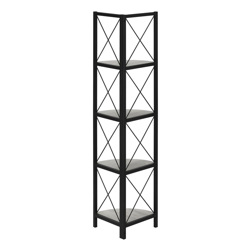Bookshelf, Bookcase, Etagere, Corner, 4 Tier, 60H, Office, Bedroom. Picture 3