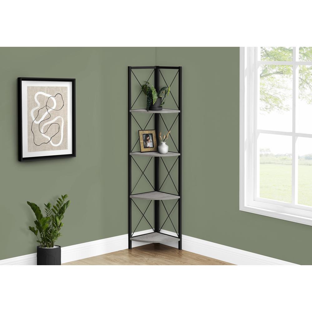 Bookshelf, Bookcase, Etagere, Corner, 4 Tier, 60H, Office, Bedroom. Picture 9