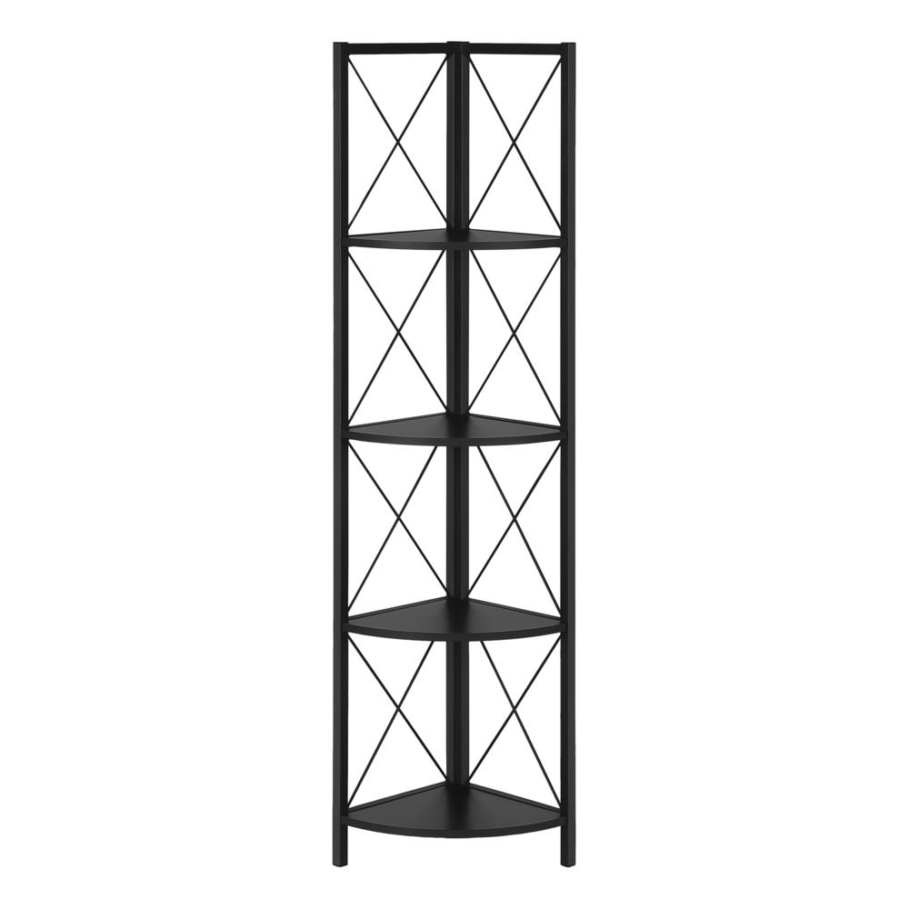 Bookshelf, Bookcase, Etagere, Corner, 4 Tier, 60H, Office, Bedroom. Picture 1
