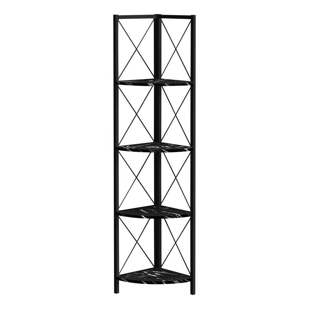 Bookshelf, Bookcase, Etagere, Corner, 4 Tier, 60H, Office, Bedroom. Picture 1