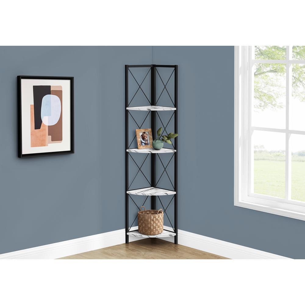 Bookshelf, Bookcase, Etagere, Corner, 4 Tier, 60H, Office, Bedroom. Picture 3