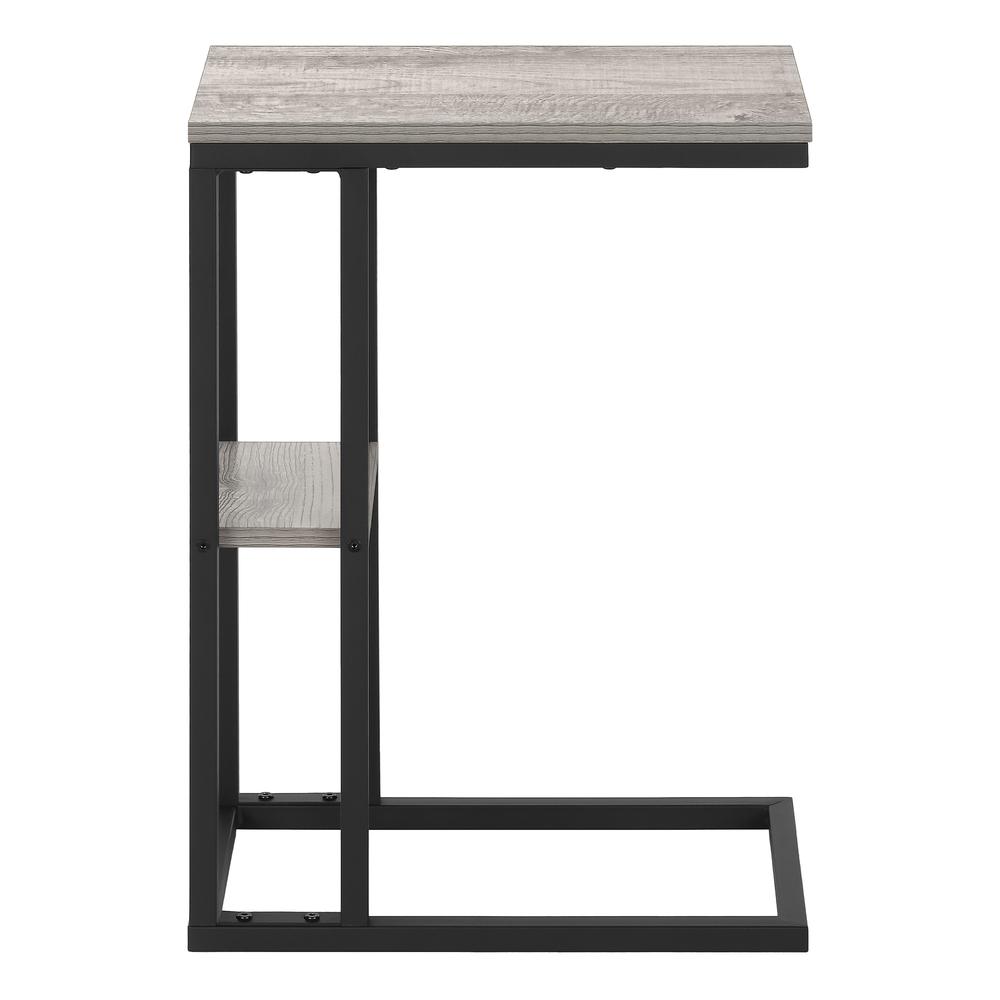 Accent Table, C-shaped, End, Side, Snack, Living Room, Bedroom, Grey Laminate. Picture 2