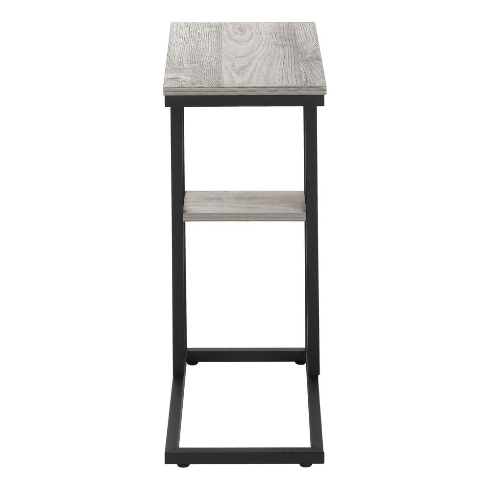 Accent Table, C-shaped, End, Side, Snack, Living Room, Bedroom, Grey Laminate. Picture 3