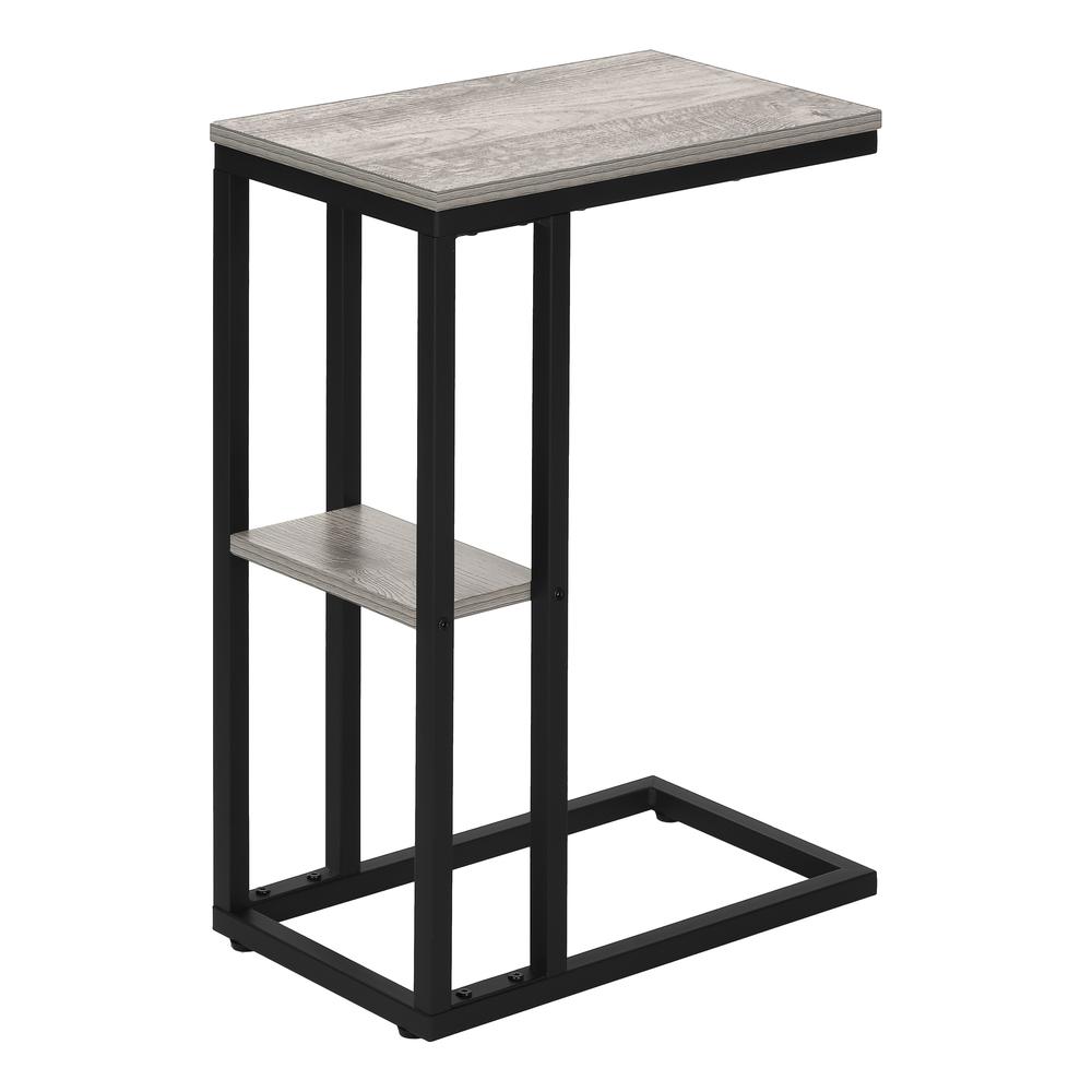 Accent Table, C-shaped, End, Side, Snack, Living Room, Bedroom, Grey Laminate. Picture 4